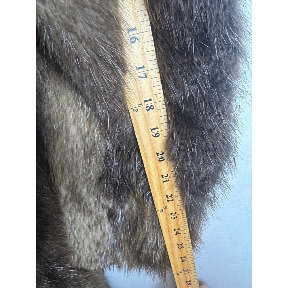 Vintage Shillington Furs Men 46 Brown Long Racoon Fur Coat Double Breasted - Picture 15 of 16